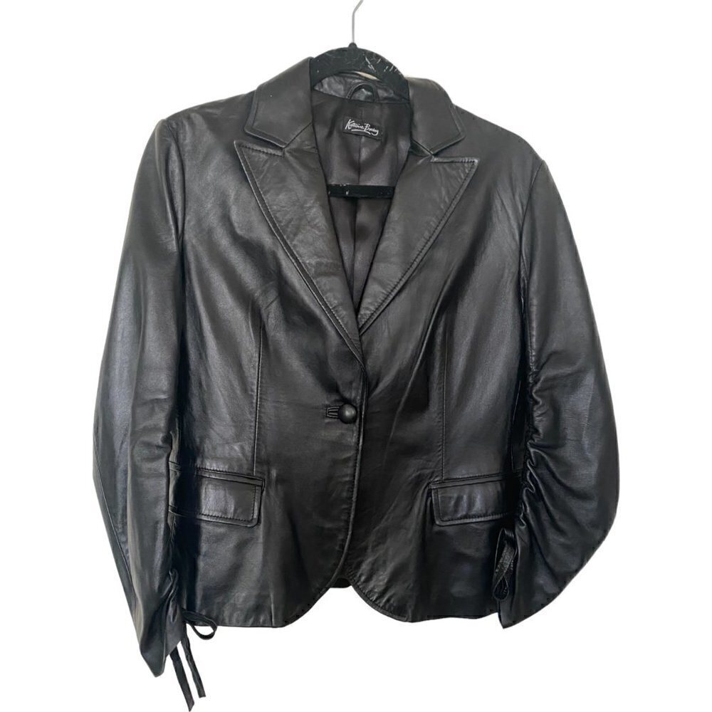 KATHERINE BARCLAY black leather jacket